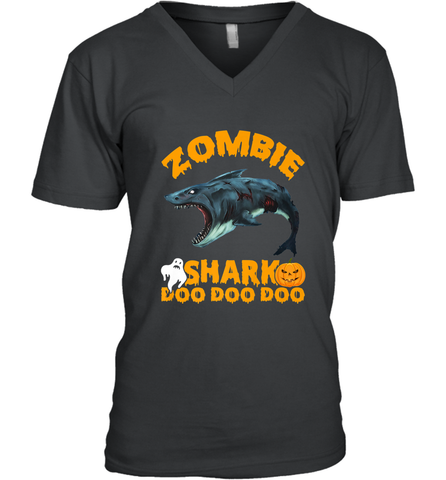 Zombie Shark Doo Doo Doo Halloween Shake Costume Lover Gifts Men's V-Neck Men's V-Neck / Black / S Men's V-Neck - HHHstores