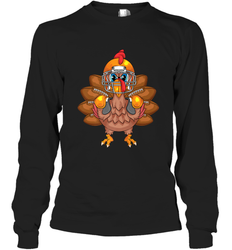 Cool Turkey Football Feathers Funny Thanksgiving Sports Gift Long Sleeve T-Shirt