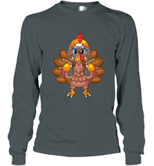 Cool Turkey Football Feathers Funny Thanksgiving Sports Gift Long Sleeve T-Shirt Long Sleeve T-Shirt - HHHstores