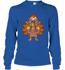 Cool Turkey Football Feathers Funny Thanksgiving Sports Gift Long Sleeve T-Shirt Long Sleeve T-Shirt - HHHstores