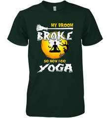 My Broom Broke So Now I Go Yoga Funny Halloween Costume Gift Men's Premium T-Shirt Men's Premium T-Shirt - HHHstores