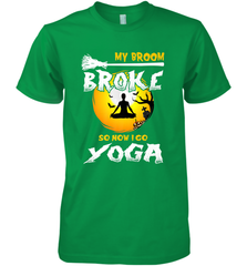 My Broom Broke So Now I Go Yoga Funny Halloween Costume Gift Men's Premium T-Shirt Men's Premium T-Shirt - HHHstores