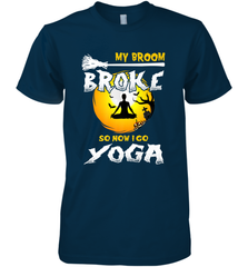 My Broom Broke So Now I Go Yoga Funny Halloween Costume Gift Men's Premium T-Shirt Men's Premium T-Shirt - HHHstores