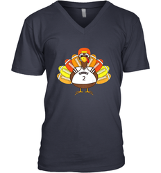 Cool Thanksgiving Football Shirt _ Gobble Player Turkey Gift Men's V-Neck