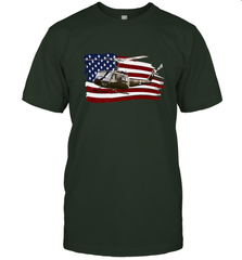 UH 1 UH1 Huey Helicopter T shirt American Flag usa Men's T-Shirt Men's T-Shirt - HHHstores