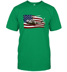 UH 1 UH1 Huey Helicopter T shirt American Flag usa Men's T-Shirt Men's T-Shirt - HHHstores