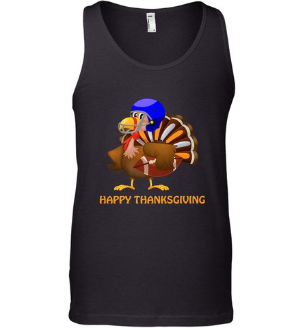 Cool Happy Thanksgiving Football Shirt Gobble Player Turkey Men's Tank Top Men's Tank Top / Black / XS Men's Tank Top - HHHstores