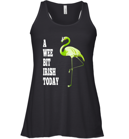 A Wee Bit Irish Today Flamingo St. Patrick's Day Women's Racerback Tank Women's Racerback Tank / Black / XS Women's Racerback Tank - HHHstores