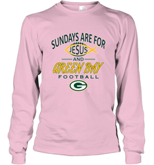 Sundays Are For Jesus and Green Bay Funny Christian Football 1 Long Sleeve T-Shirt Long Sleeve T-Shirt - HHHstores