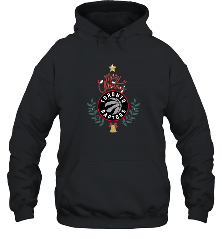 NBA Toronto Raptors Logo merry Christmas gilf Hooded Sweatshirt Hooded Sweatshirt / Black / S Hooded Sweatshirt - HHHstores