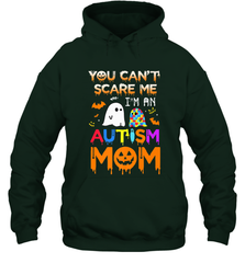 You Can't Scare Me I'm An Autism Mom Ghost Awareness Funny Hooded Sweatshirt Hooded Sweatshirt - HHHstores