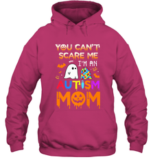 You Can't Scare Me I'm An Autism Mom Ghost Awareness Funny Hooded Sweatshirt Hooded Sweatshirt - HHHstores