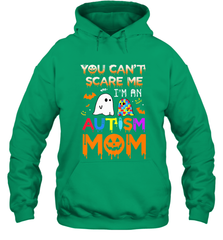You Can't Scare Me I'm An Autism Mom Ghost Awareness Funny Hooded Sweatshirt Hooded Sweatshirt - HHHstores