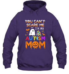 You Can't Scare Me I'm An Autism Mom Ghost Awareness Funny Hooded Sweatshirt Hooded Sweatshirt - HHHstores