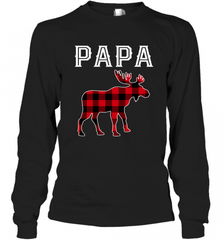 Papa Moose Red Plaid Christmas Pajama Long Sleeve T-Shirt Long Sleeve T-Shirt - HHHstores