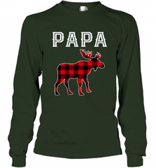 Papa Moose Red Plaid Christmas Pajama Long Sleeve T-Shirt Long Sleeve T-Shirt - HHHstores