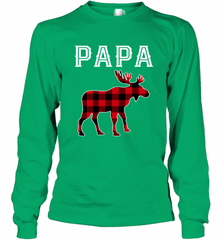 Papa Moose Red Plaid Christmas Pajama Long Sleeve T-Shirt Long Sleeve T-Shirt - HHHstores