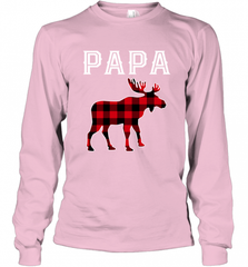 Papa Moose Red Plaid Christmas Pajama Long Sleeve T-Shirt Long Sleeve T-Shirt - HHHstores