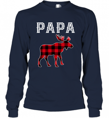 Papa Moose Red Plaid Christmas Pajama Long Sleeve T-Shirt Long Sleeve T-Shirt - HHHstores