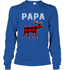 Papa Moose Red Plaid Christmas Pajama Long Sleeve T-Shirt Long Sleeve T-Shirt - HHHstores