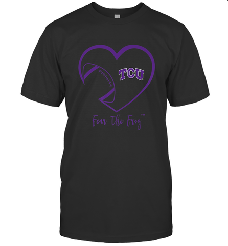 TCU Horned Frogs Football Inside Heart  Team Men's T-Shirt Men's T-Shirt / Black / S Men's T-Shirt - HHHstores