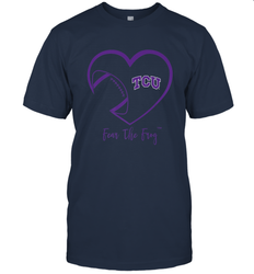 TCU Horned Frogs Football Inside Heart  Team Men's T-Shirt