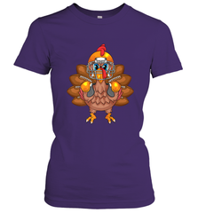 Cool Turkey Football Feathers Funny Thanksgiving Sports Gift Women's T-Shirt Women's T-Shirt - HHHstores