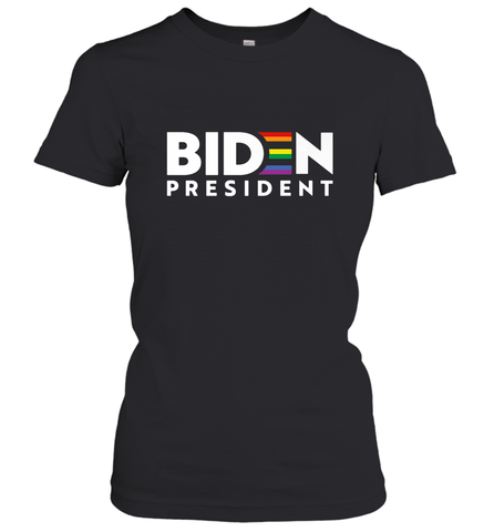 Joseph Biden For President T Shirt_ LGBT Gay Pride Rainbow Women's T-Shirt Women's T-Shirt / Black / XS Women's T-Shirt - HHHstores