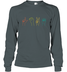 Love ASL Sign language Alphabet Valentines Day Gift idea Long Sleeve T-Shirt Long Sleeve T-Shirt - HHHstores