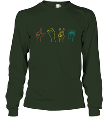 Love ASL Sign language Alphabet Valentines Day Gift idea Long Sleeve T-Shirt Long Sleeve T-Shirt - HHHstores