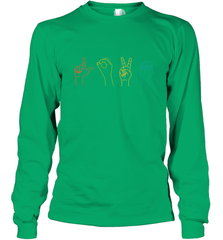 Love ASL Sign language Alphabet Valentines Day Gift idea Long Sleeve T-Shirt Long Sleeve T-Shirt - HHHstores