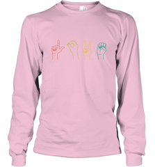 Love ASL Sign language Alphabet Valentines Day Gift idea Long Sleeve T-Shirt Long Sleeve T-Shirt - HHHstores