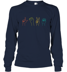 Love ASL Sign language Alphabet Valentines Day Gift idea Long Sleeve T-Shirt Long Sleeve T-Shirt - HHHstores