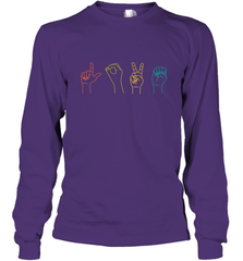 Love ASL Sign language Alphabet Valentines Day Gift idea Long Sleeve T-Shirt Long Sleeve T-Shirt - HHHstores