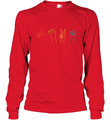 Love ASL Sign language Alphabet Valentines Day Gift idea Long Sleeve T-Shirt Long Sleeve T-Shirt - HHHstores