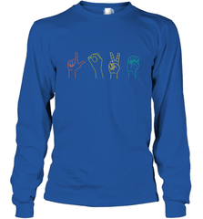 Love ASL Sign language Alphabet Valentines Day Gift idea Long Sleeve T-Shirt Long Sleeve T-Shirt - HHHstores