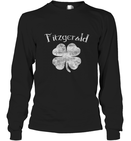Vintage Fitzgerald Irish Shamrock St Patty's Day Long Sleeve T-Shirt Long Sleeve T-Shirt / Black / S Long Sleeve T-Shirt - HHHstores