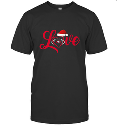 NFL San Francisco 49ers Logo Christmas Santa Hat Love Heart Football Team Men's T-Shirt