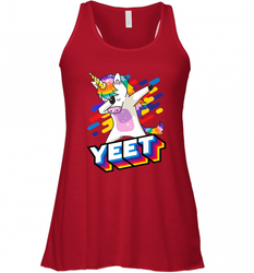 Colorful Dabbing Dancing Unicorn Celebration Yeet Women's Racerback Tank
