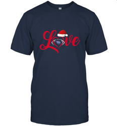 NFL Tennessee Titans Logo Christmas Santa Hat Love Heart Football Team Men's T-Shirt