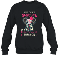 You can't Scare Me I'm Breast Cancer Survivor Elephant Funny Crewneck Sweatshirt