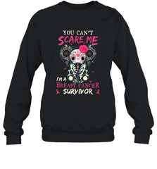 You can't Scare Me I'm Breast Cancer Survivor Elephant Funny Crewneck Sweatshirt Crewneck Sweatshirt - HHHstores