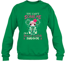 You can't Scare Me I'm Breast Cancer Survivor Elephant Funny Crewneck Sweatshirt Crewneck Sweatshirt - HHHstores