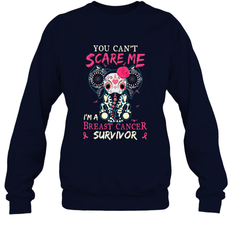 You can't Scare Me I'm Breast Cancer Survivor Elephant Funny Crewneck Sweatshirt