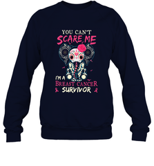 You can't Scare Me I'm Breast Cancer Survivor Elephant Funny Crewneck Sweatshirt Crewneck Sweatshirt - HHHstores