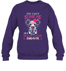 You can't Scare Me I'm Breast Cancer Survivor Elephant Funny Crewneck Sweatshirt Crewneck Sweatshirt - HHHstores