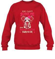 You can't Scare Me I'm Breast Cancer Survivor Elephant Funny Crewneck Sweatshirt Crewneck Sweatshirt - HHHstores
