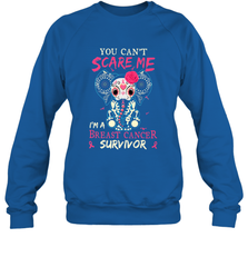 You can't Scare Me I'm Breast Cancer Survivor Elephant Funny Crewneck Sweatshirt Crewneck Sweatshirt - HHHstores