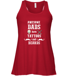 Awesome dads have tattoo and beards Happy Father's day Women's Racerback Tank