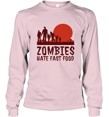 Zombies Hate Fast Food Funny Halloween Long Sleeve T-Shirt Long Sleeve T-Shirt - HHHstores